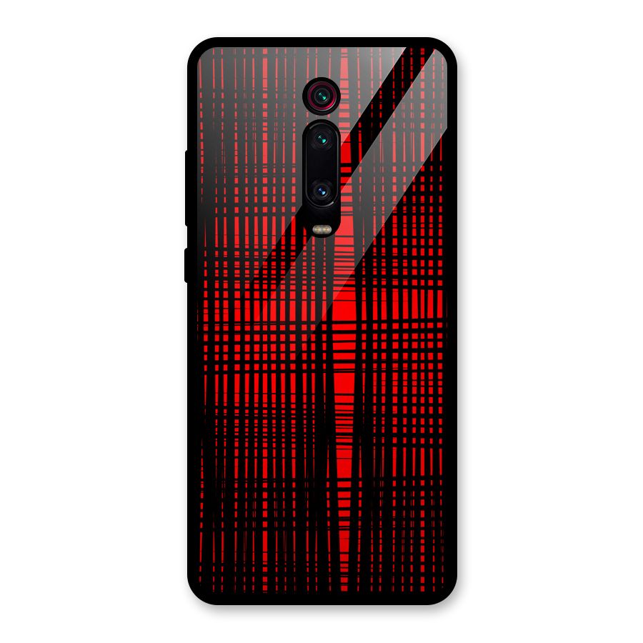 Red Net Design Glass Back Case for Redmi K20 Pro
