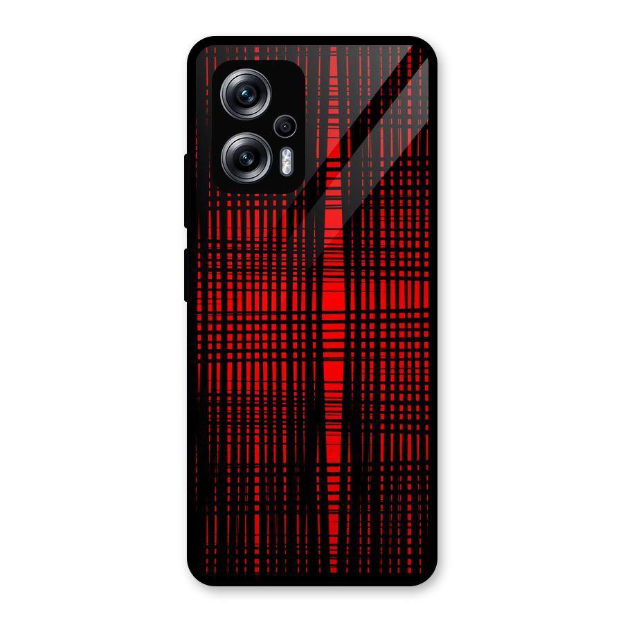 Red Net Design Glass Back Case for Redmi K50i
