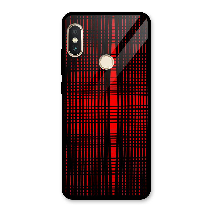 Red Net Design Glass Back Case for Redmi Note 5 Pro