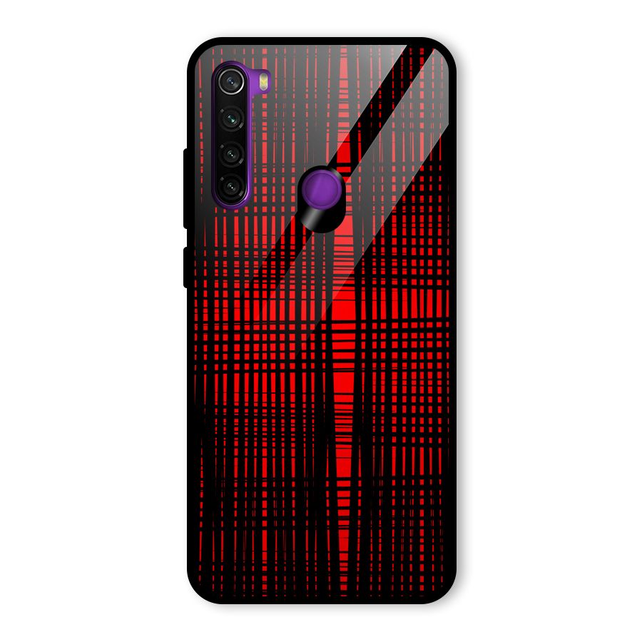 Red Net Design Glass Back Case for Redmi Note 8