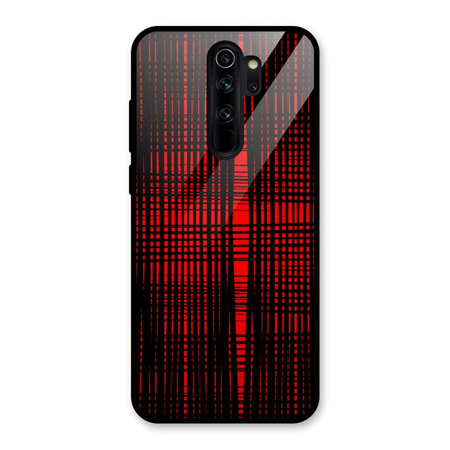 Red Net Design Glass Back Case for Redmi Note 8 Pro