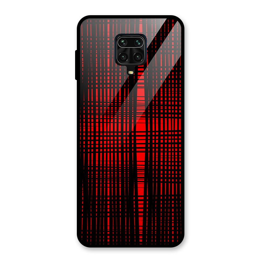 Red Net Design Glass Back Case for Redmi Note 9 Pro Max