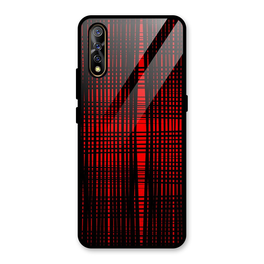 Red Net Design Glass Back Case for Vivo S1