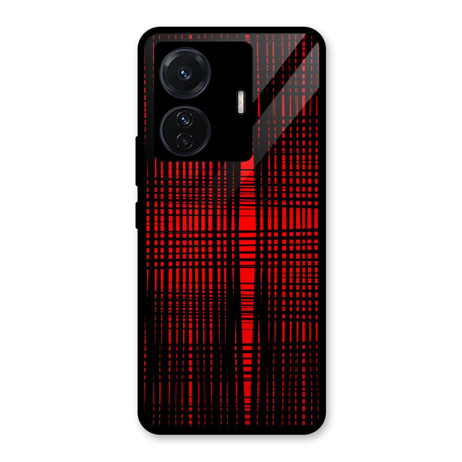 Red Net Design Glass Back Case for Vivo T1 Pro