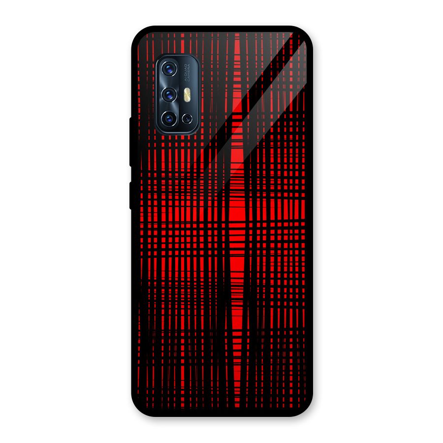 Red Net Design Glass Back Case for Vivo V17