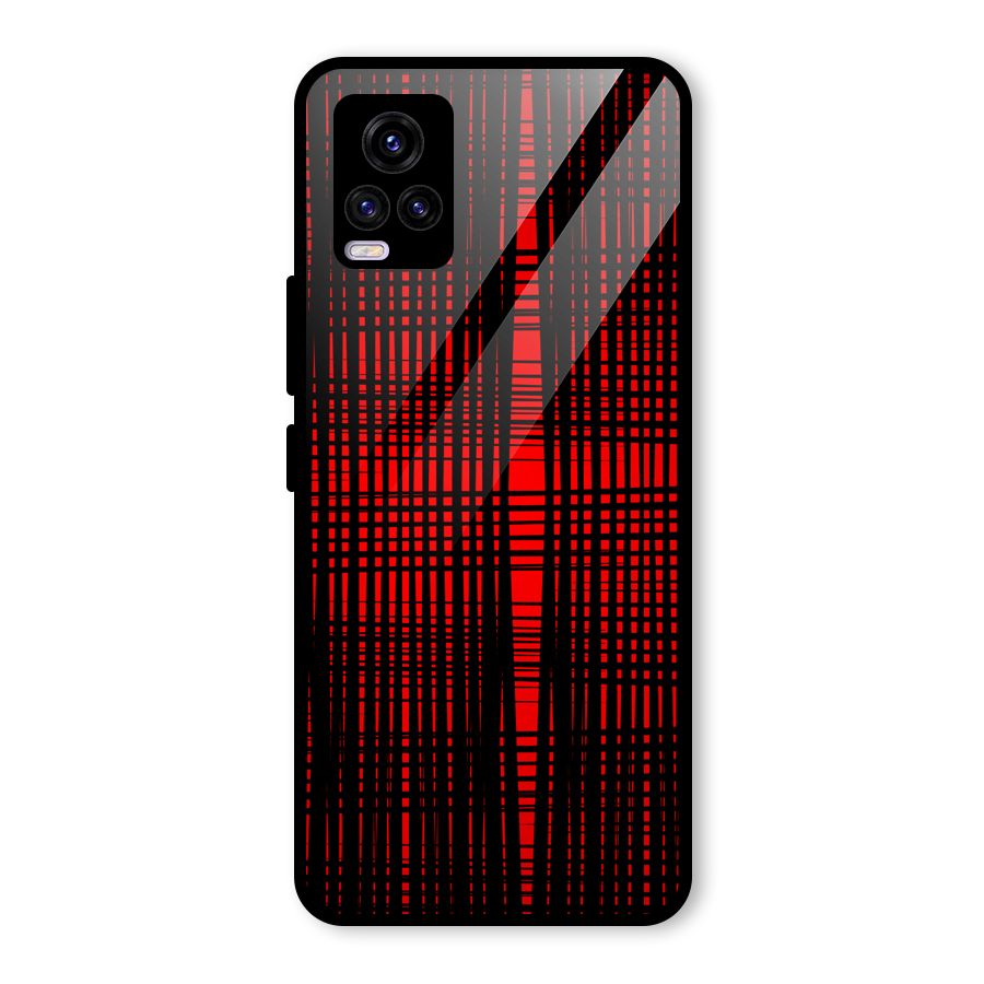 Red Net Design Glass Back Case for Vivo V20
