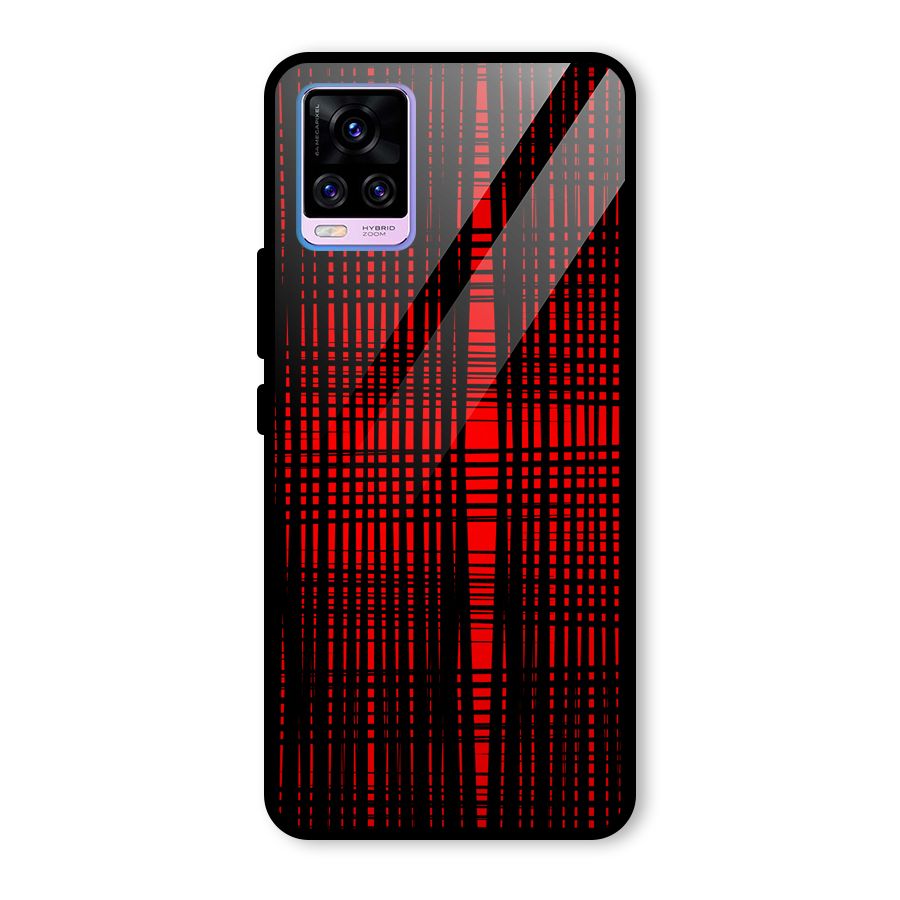 Red Net Design Glass Back Case for Vivo V20 Pro