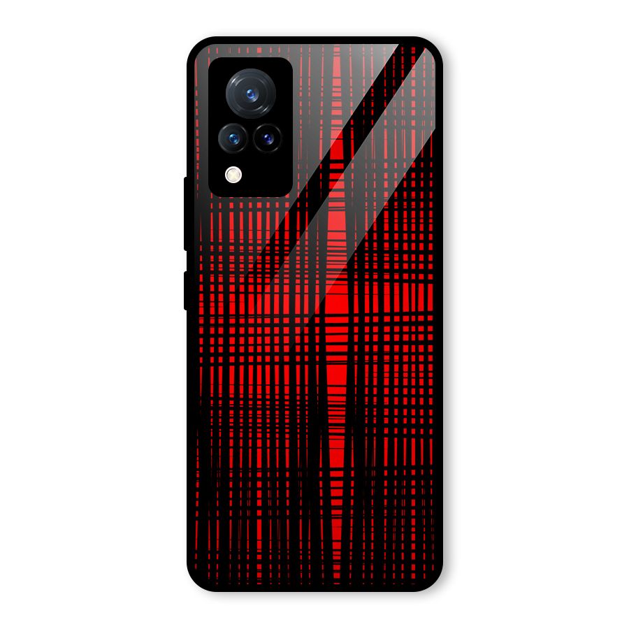 Red Net Design Glass Back Case for Vivo V21 5G