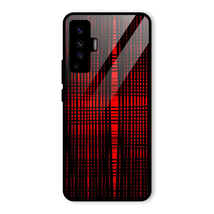 Red Net Design Glass Back Case for Vivo X50