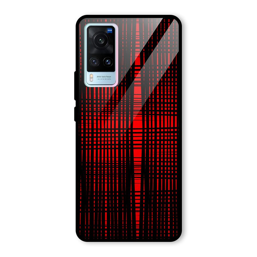 Red Net Design Glass Back Case for Vivo X60
