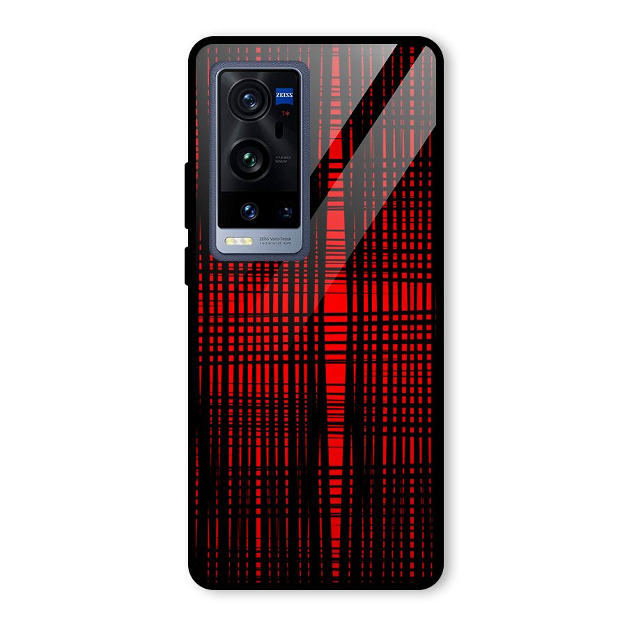 Red Net Design Glass Back Case for Vivo X60 Pro Plus