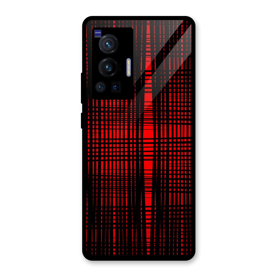 Red Net Design Glass Back Case for Vivo X70 Pro