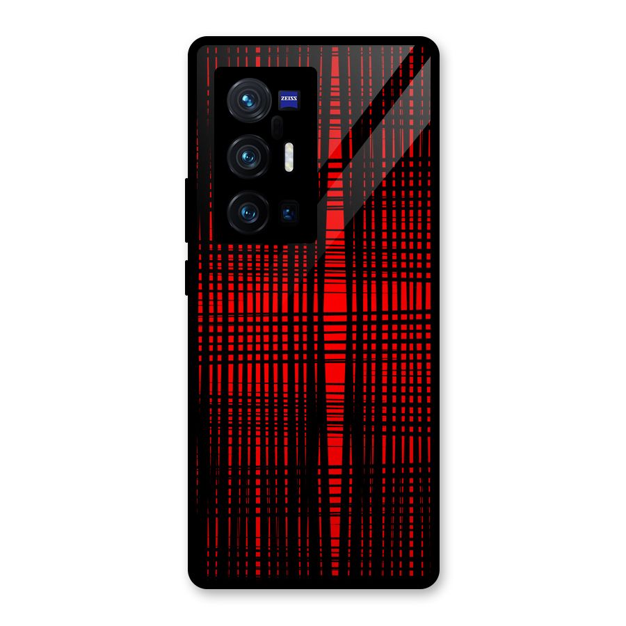 Red Net Design Glass Back Case for Vivo X70 Pro Plus