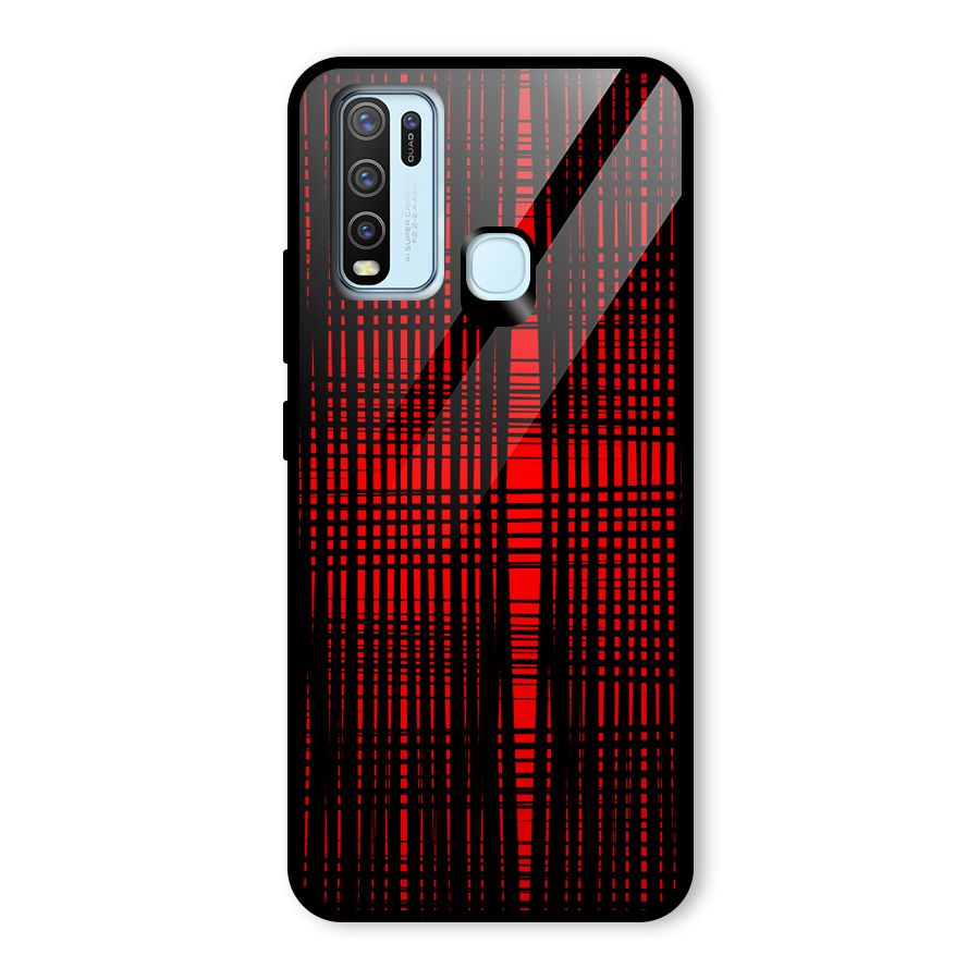 Red Net Design Glass Back Case for Vivo Y30