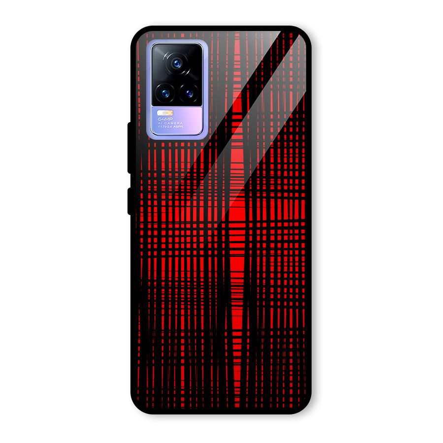 Red Net Design Glass Back Case for Vivo Y73