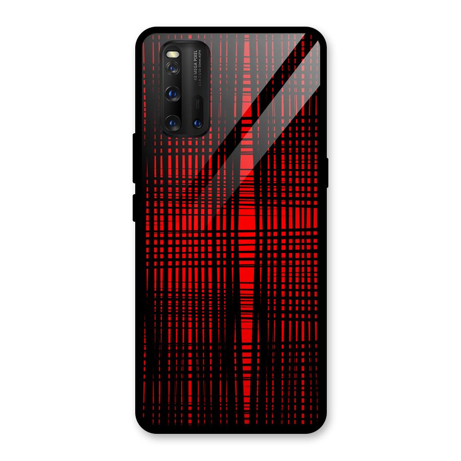 Red Net Design Glass Back Case for Vivo iQOO 3