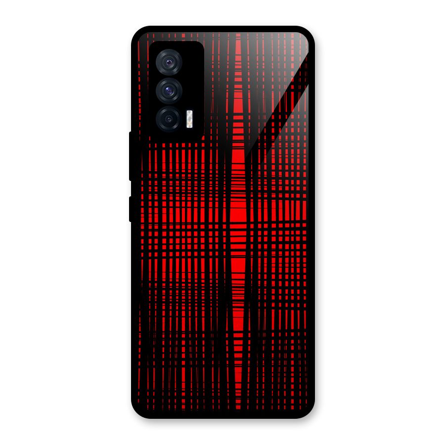 Red Net Design Glass Back Case for Vivo iQOO 7 5G