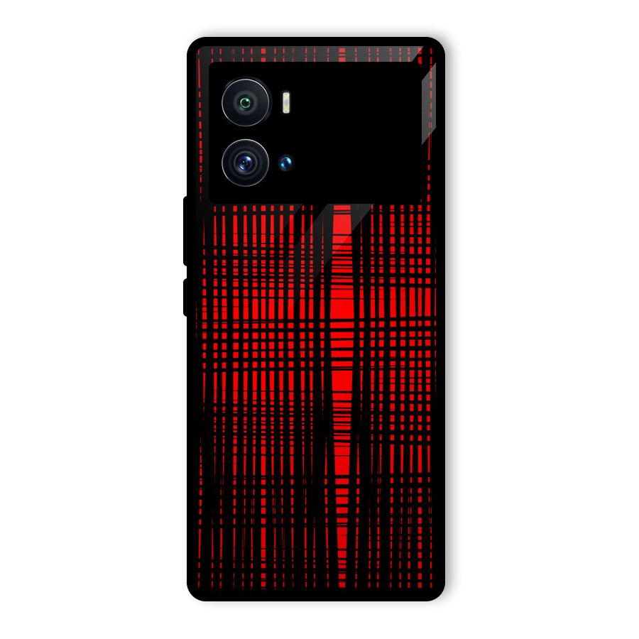 Red Net Design Glass Back Case for Vivo iQOO 9 Pro
