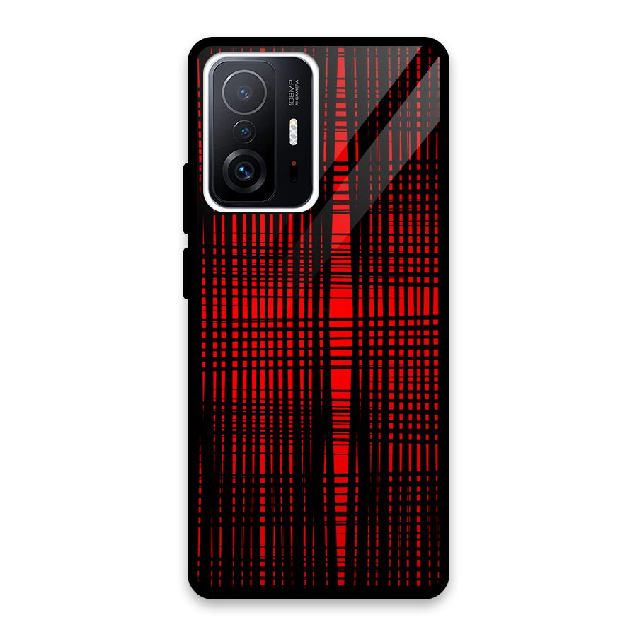 Red Net Design Glass Back Case for Xiaomi 11T Pro