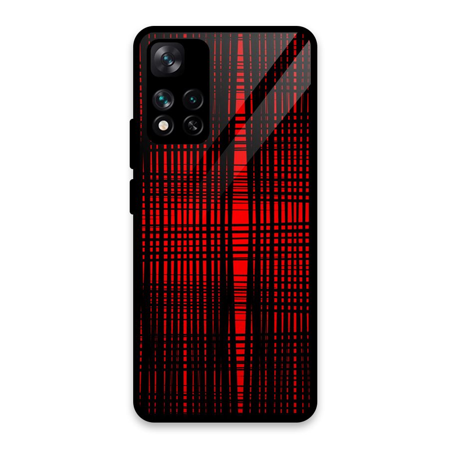 Red Net Design Glass Back Case for Xiaomi 11i HyperCharge 5G