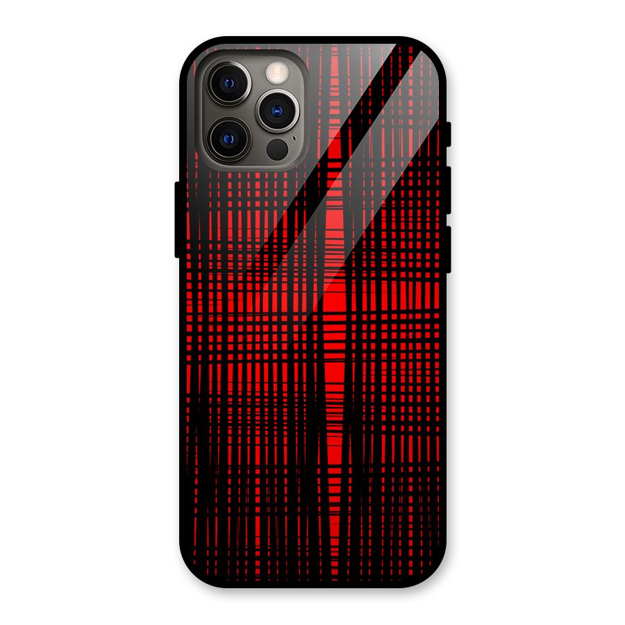 Red Net Design Glass Back Case for iPhone 12 Pro
