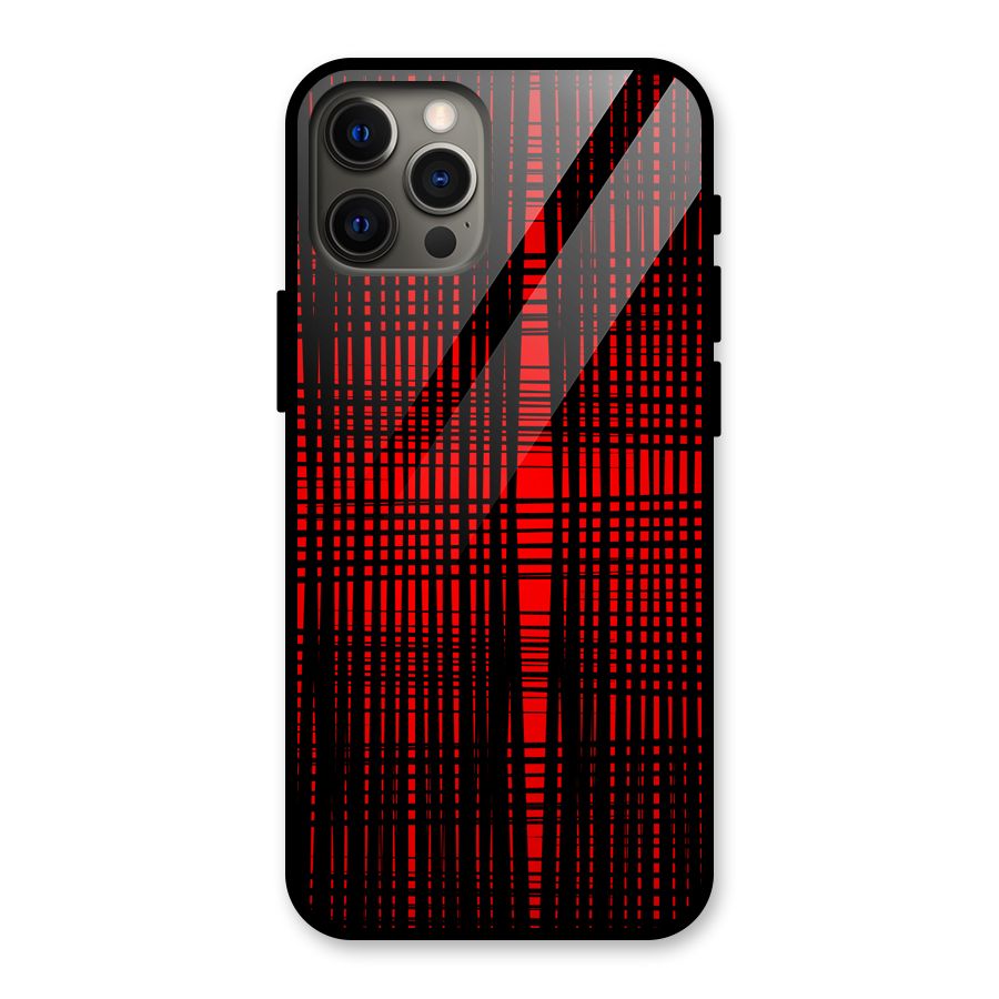 Red Net Design Glass Back Case for iPhone 12 Pro Max