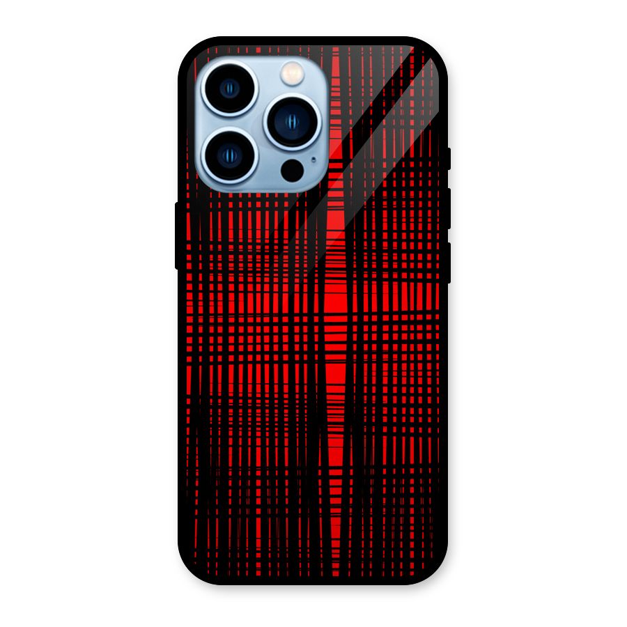 Red Net Design Glass Back Case for iPhone 13 Pro