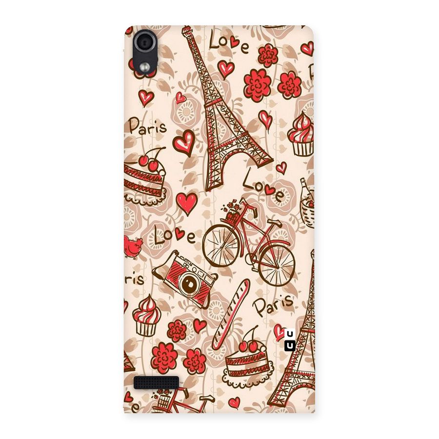 Red Peach City Back Case for Ascend P6
