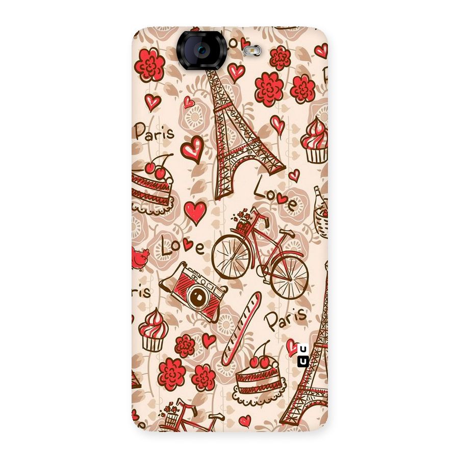 Red Peach City Back Case for Canvas Knight A350