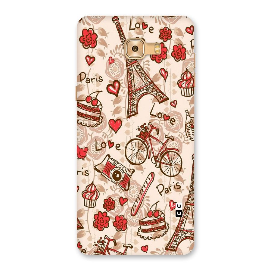 Red Peach City Back Case for Galaxy C9 Pro