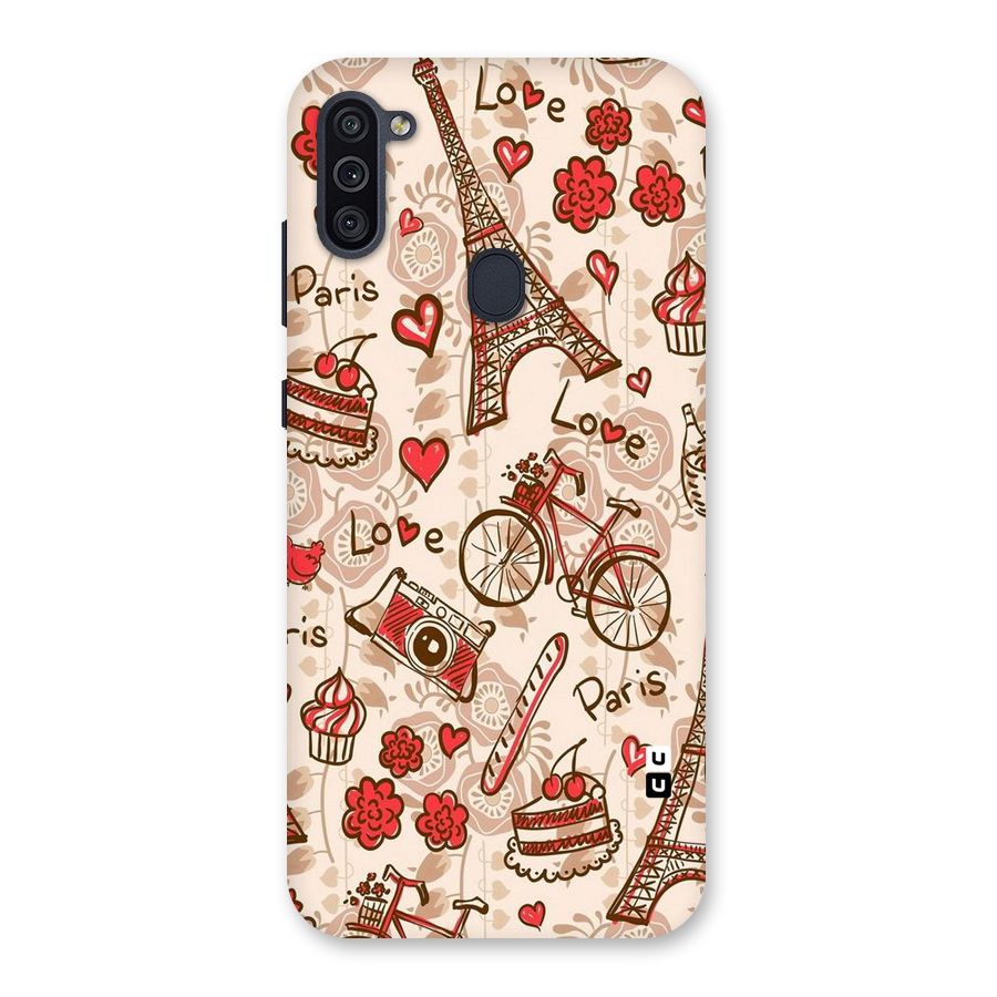 Red Peach City Back Case for Galaxy M11