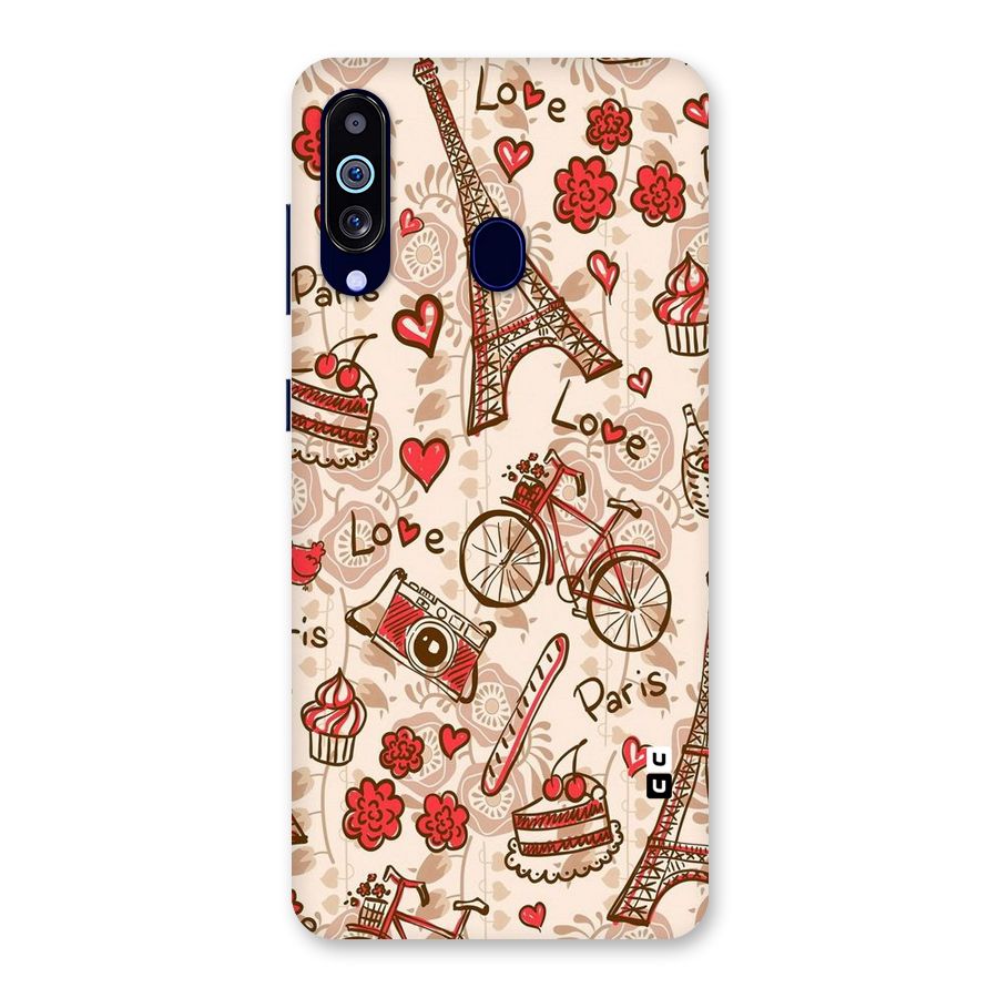 Red Peach City Back Case for Galaxy M40