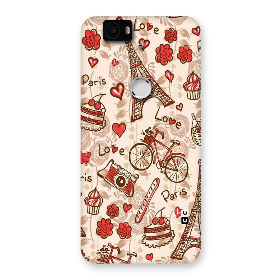 Red Peach City Back Case for Google Nexus-6P