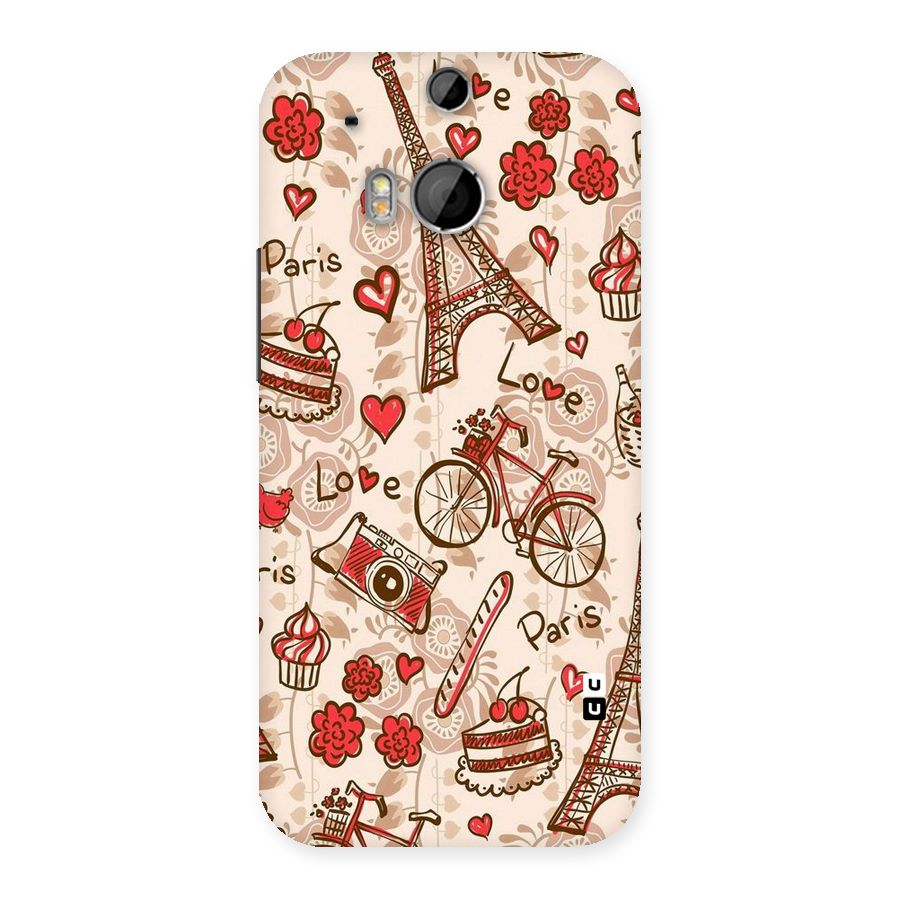 Red Peach City Back Case for HTC One M8
