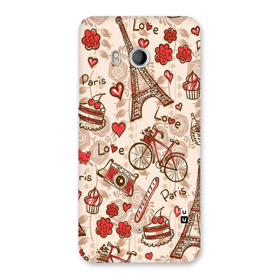 Red Peach City Back Case for HTC U11