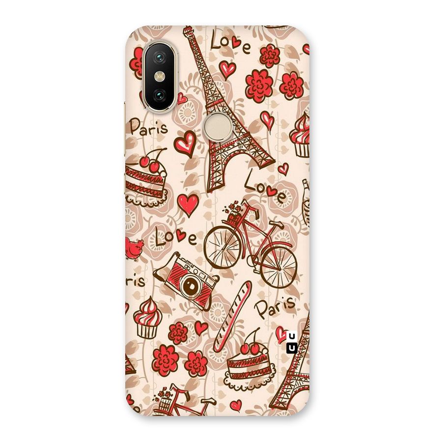 Red Peach City Back Case for Mi A2
