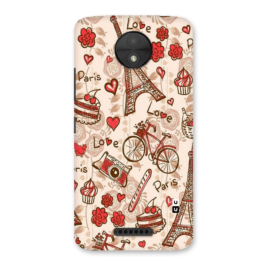 Red Peach City Back Case for Moto C