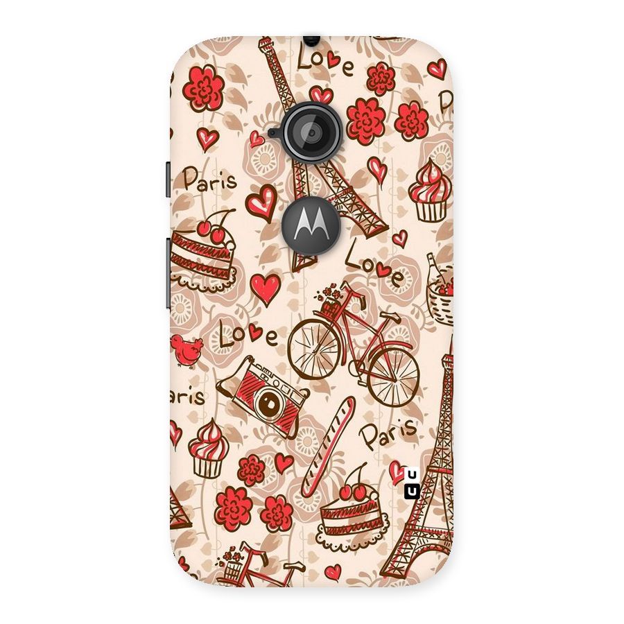 Red Peach City Back Case for Moto E 2nd Gen