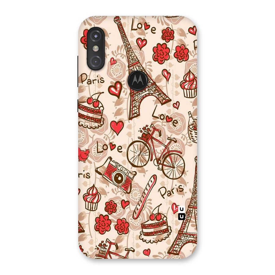 Red Peach City Back Case for Motorola One Power