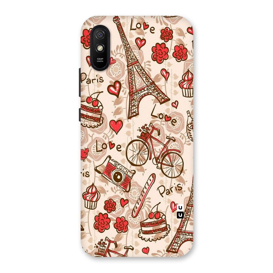 Red Peach City Back Case for Redmi 9i