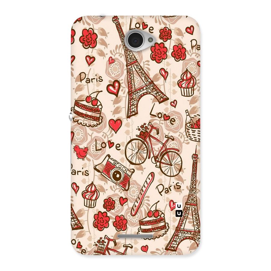 Red Peach City Back Case for Sony Xperia E4