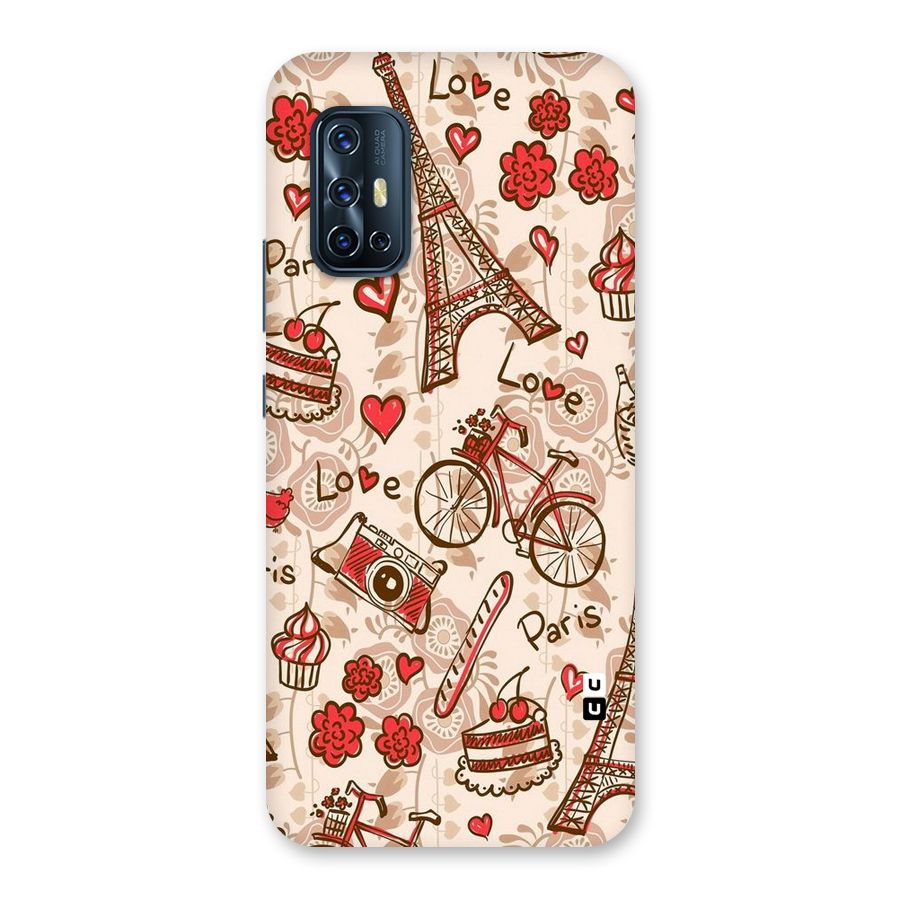 Red Peach City Back Case for Vivo V17