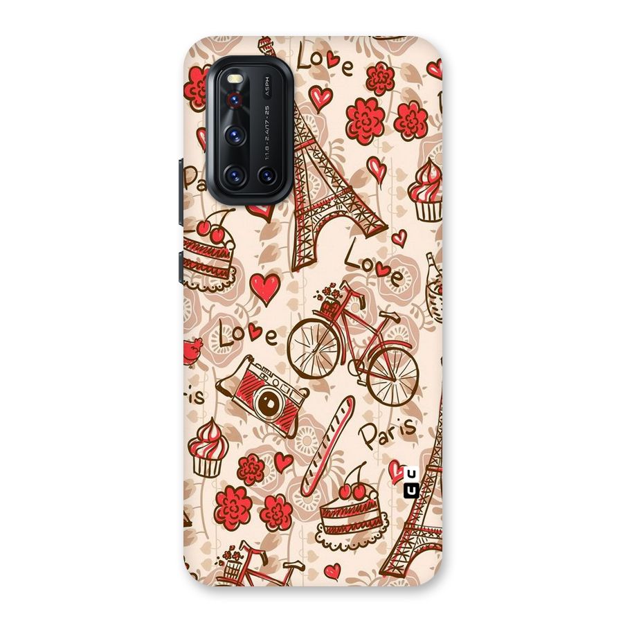 Red Peach City Back Case for Vivo V19