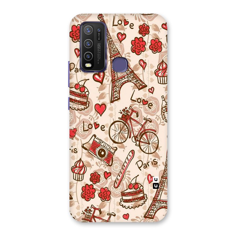 Red Peach City Back Case for Vivo Y30