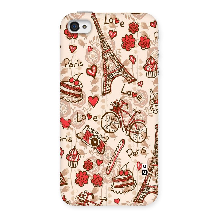 Red Peach City Back Case for iPhone 4 4s