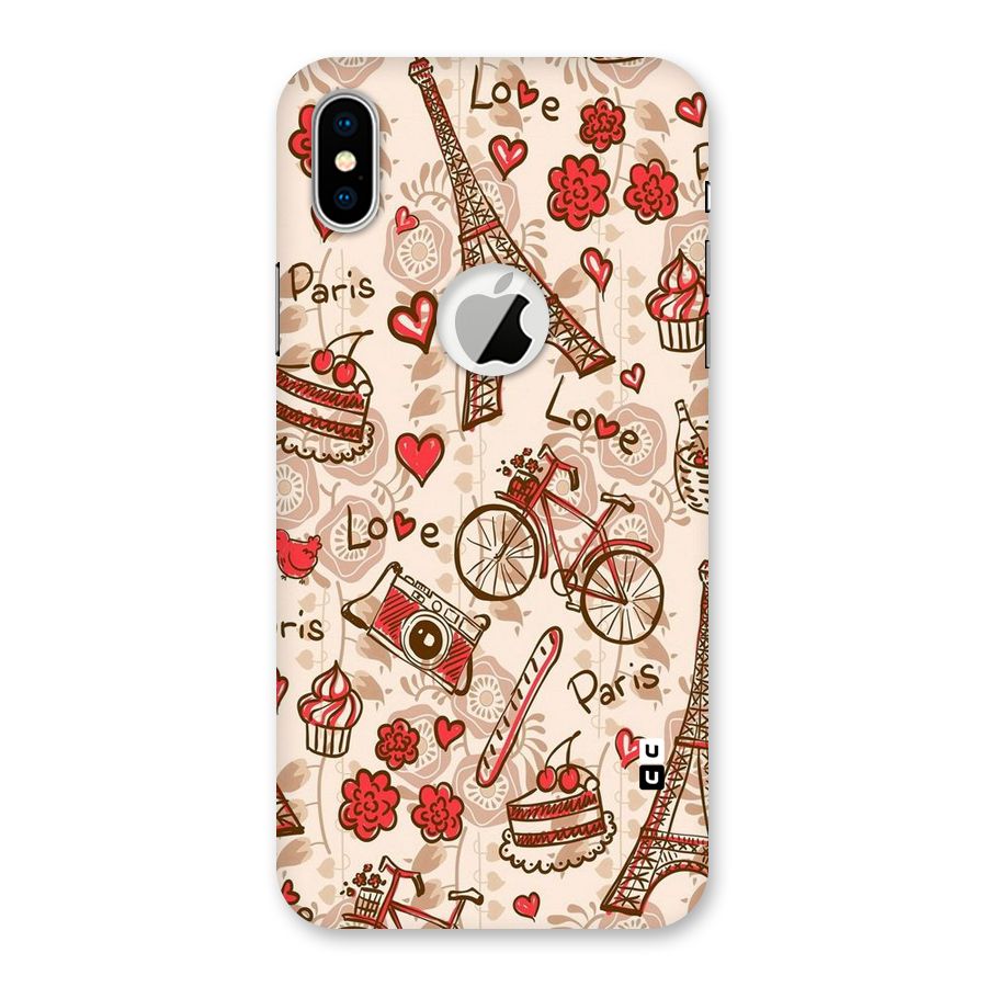 Red Peach City Back Case for iPhone X Logo Cut