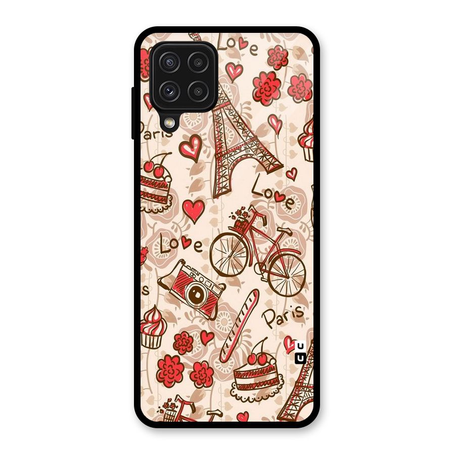 Red Peach City Glass Back Case for Galaxy A22 4G
