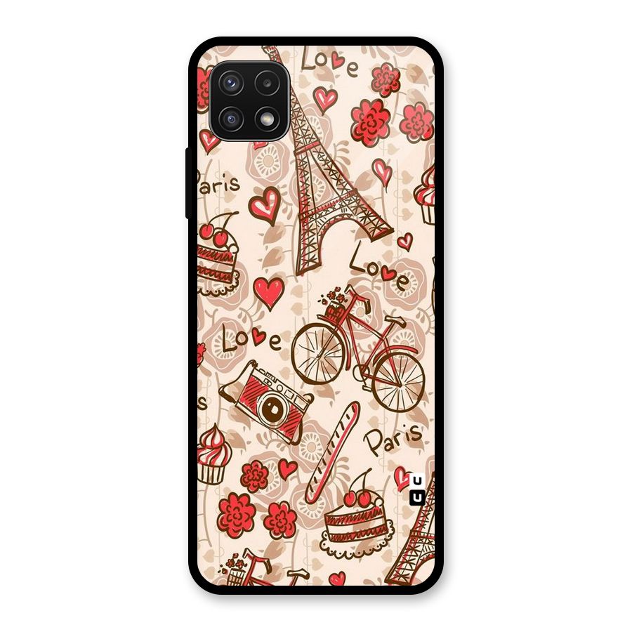Red Peach City Glass Back Case for Galaxy A22 5G