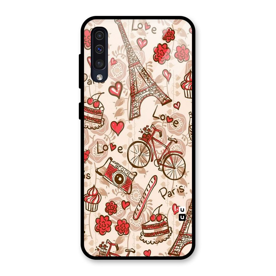 Red Peach City Glass Back Case for Galaxy A50