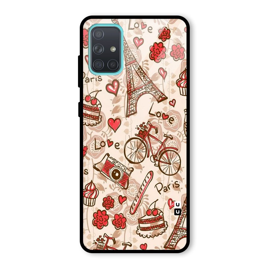 Red Peach City Glass Back Case for Galaxy A71